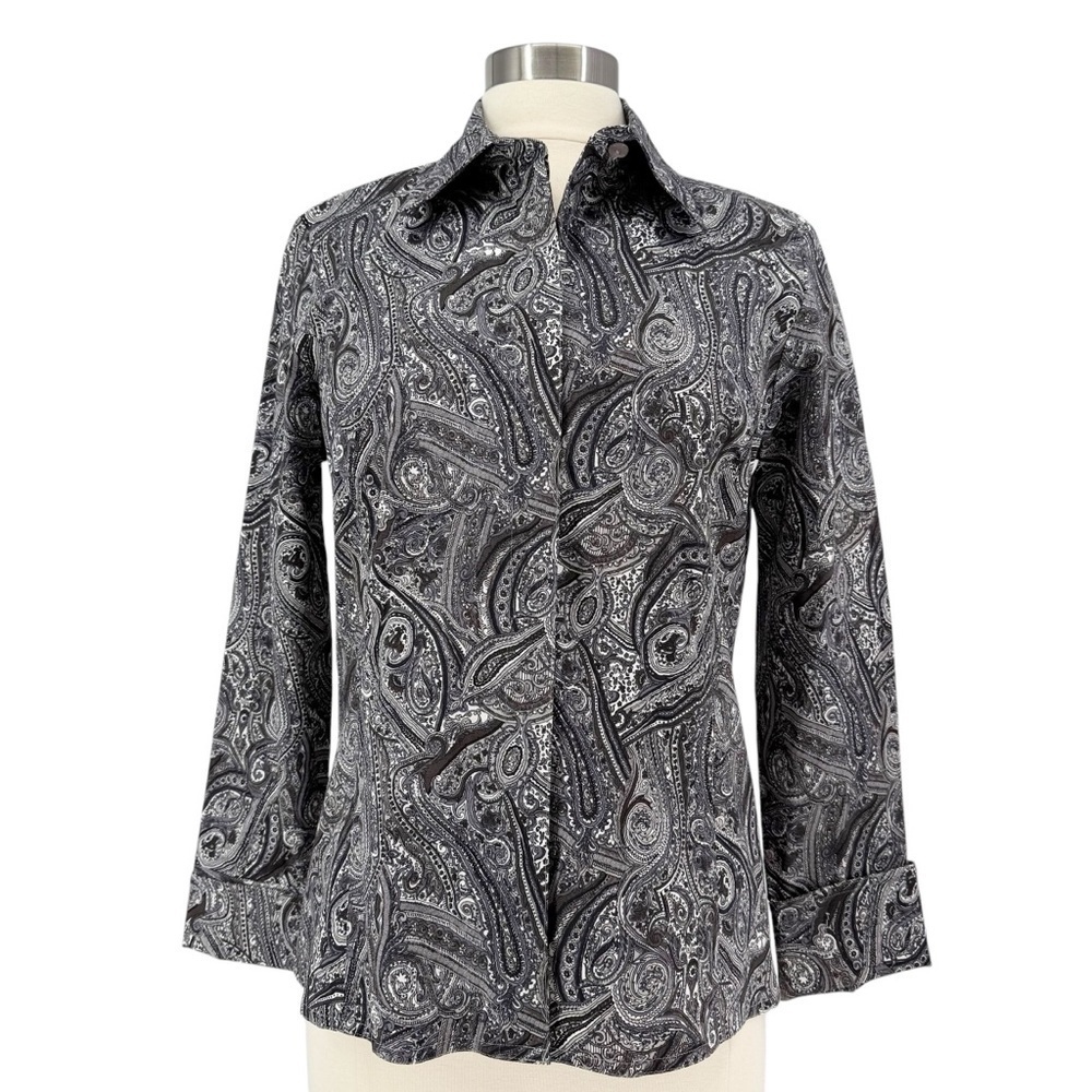 600 WEST Paisley Cotton Button Up M